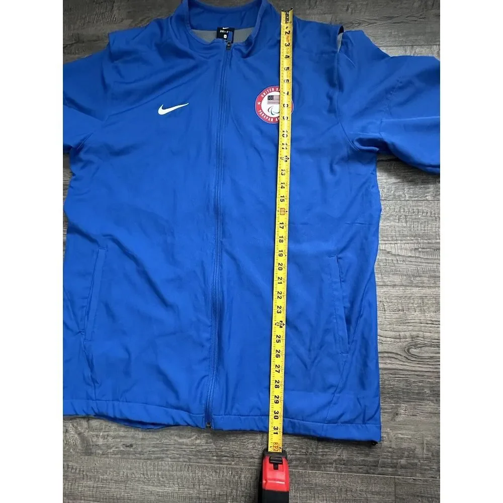 Nike United States Team USA Parapan AM Warm Up Polyester Blue Drifit Jacket Sz L